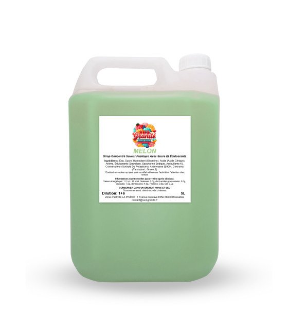 Sirop concentré granité Melon d'Espagne - Pastèque 5 litres